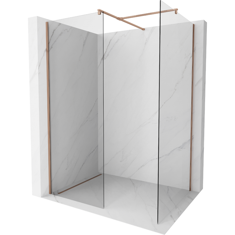 Mexen Kioto Walk-in-Dusche 95 x 70 cm, transparent, roségold - 800-095-202-60-00-070