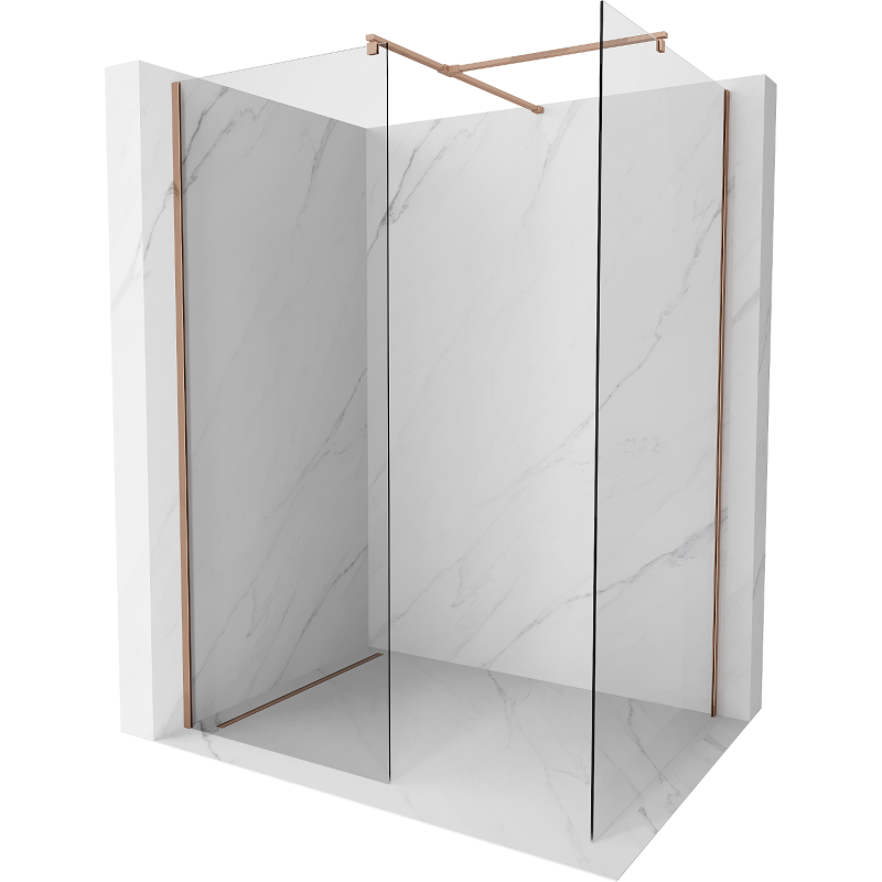 Mexen Kioto Walk-in-Dusche 170 x 105 cm, transparent, roségold - 800-170-202-60-00-105