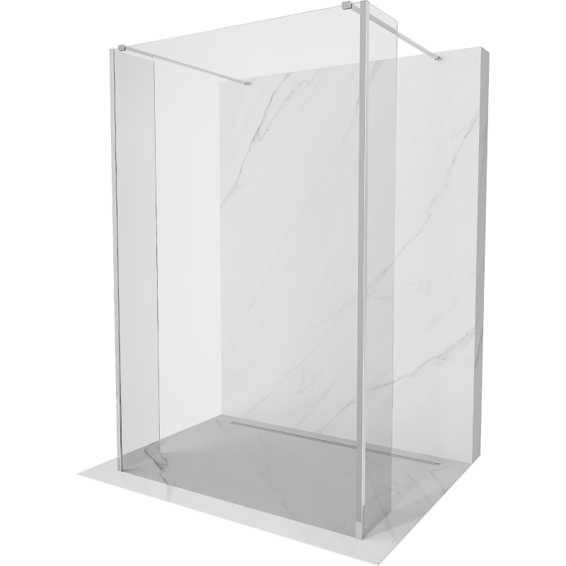 Mexen Kioto freistehende Duschwand 90 x 30 x 30 cm, transparent, chrom - 800-090-030-222-01-00-030