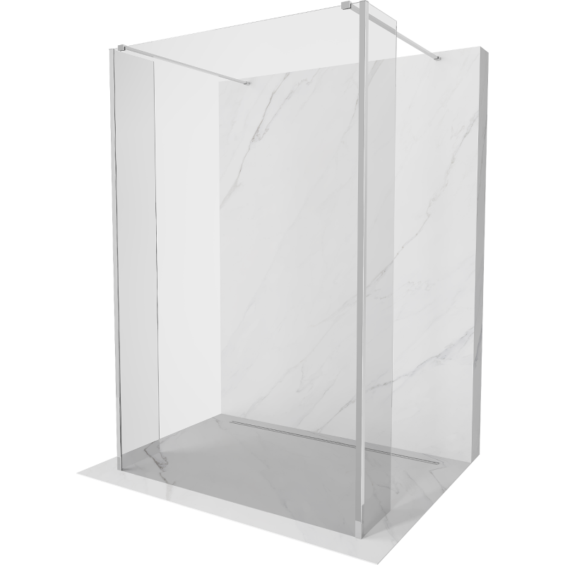 Mexen Kioto freistehende Duschwand 100 x 30 x 30 cm, transparent, chrom - 800-100-030-222-01-00-030