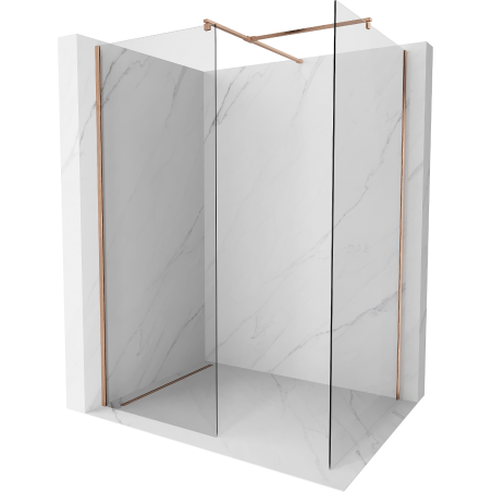 Mexen Kioto Duschwand Walk-in 90 x 70 cm, transparent, gebürstetes Messing - 800-090-202-65-00-070