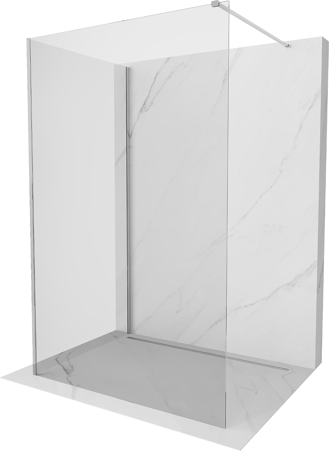 Mexen Kioto Walk-in Duschwand 90 x 70 cm, transparent, chrom - 800-090-212-01-00-070