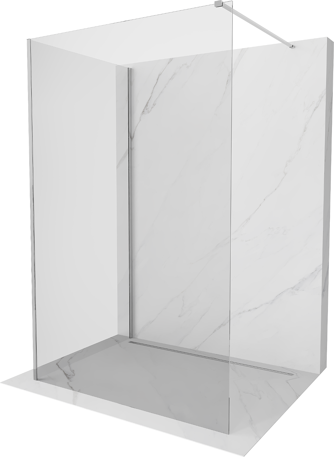 Mexen Kioto Walk-in-Duschwand 100 x 70 cm, transparent, chrom - 800-100-212-01-00-070