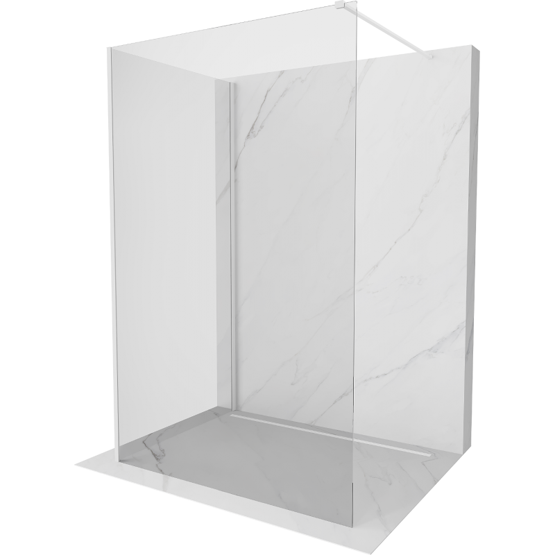 Mexen Kioto Duschwand Walk-in 90 x 70 cm, transparent, weiß - 800-090-212-20-00-070