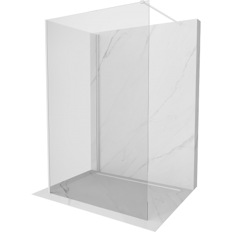 Mexen Kioto Duschwand Walk-in 135 x 80 cm, transparent, weiß - 800-135-212-20-00-080