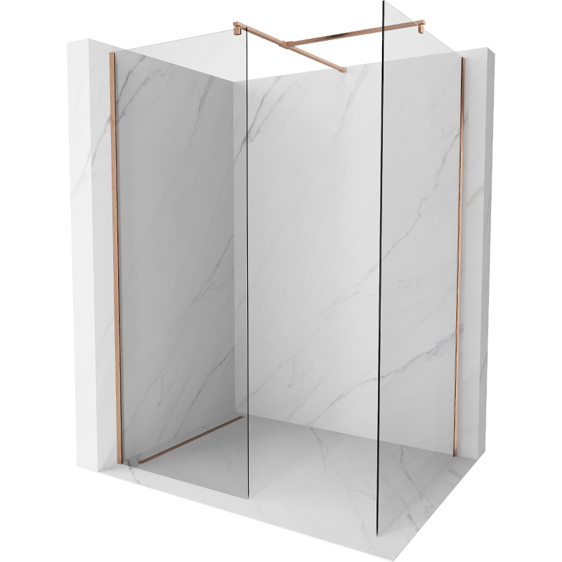 Mexen Kioto Walk-in-Dusche Wand 170 x 70 cm, transparent, gebürstetes Kupfer - 800-170-202-65-00-070