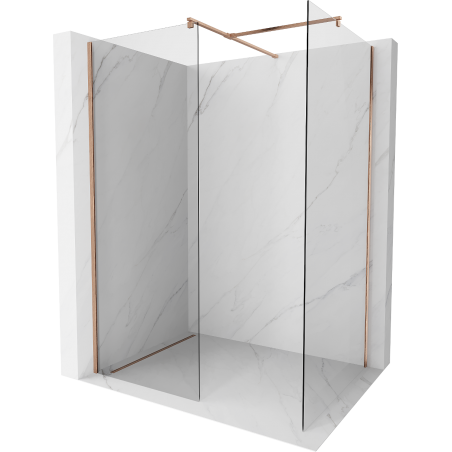 Mexen Kioto Walk-in-Dusche 170 x 120 cm, transparent, gebürstetes Kupfer - 800-170-202-65-00-120