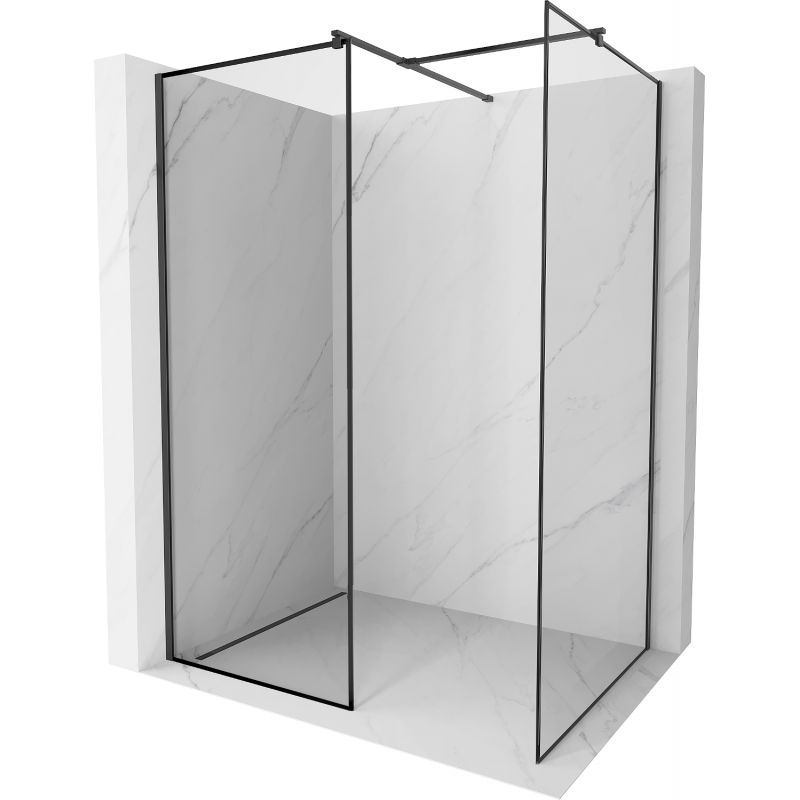 Mexen Kioto Walk-in-Dusche 110 x 110 cm, schwarzes Muster, schwarz - 800-110-202-70-70-110