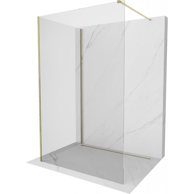 Mexen Kioto Duschwand Walk-in 110 x 80 cm, transparent, gold - 800-110-212-50-00-080