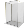 Mexen Kioto Walk-in Duschwand 130 x 70 cm, schwarzes Muster, gold - 800-130-212-50-70-070