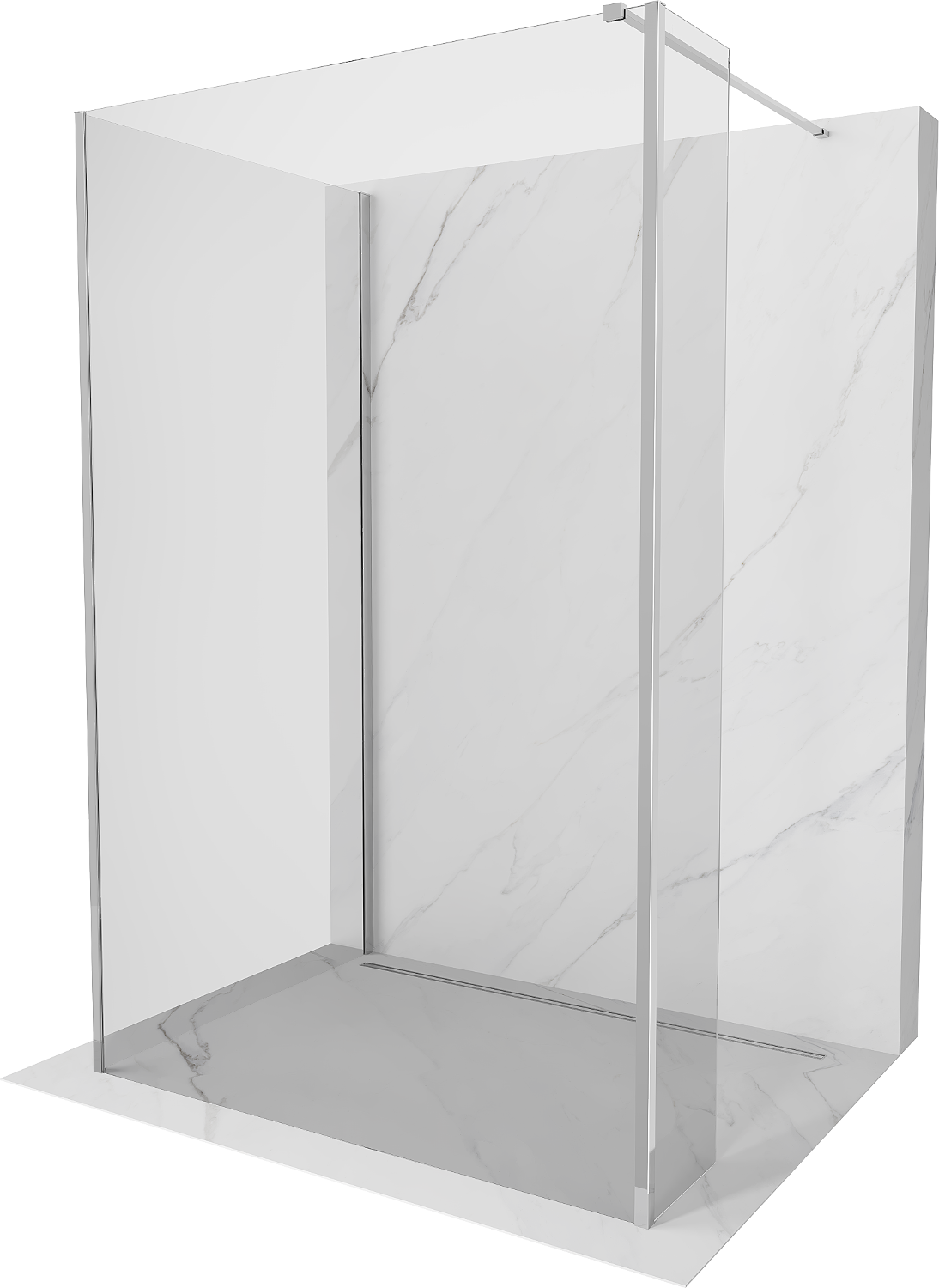 Mexen Kioto Walk-in Duschwand 90 x 70 x 30 cm, transparent, chrom - 800-090-070-221-01-00-030