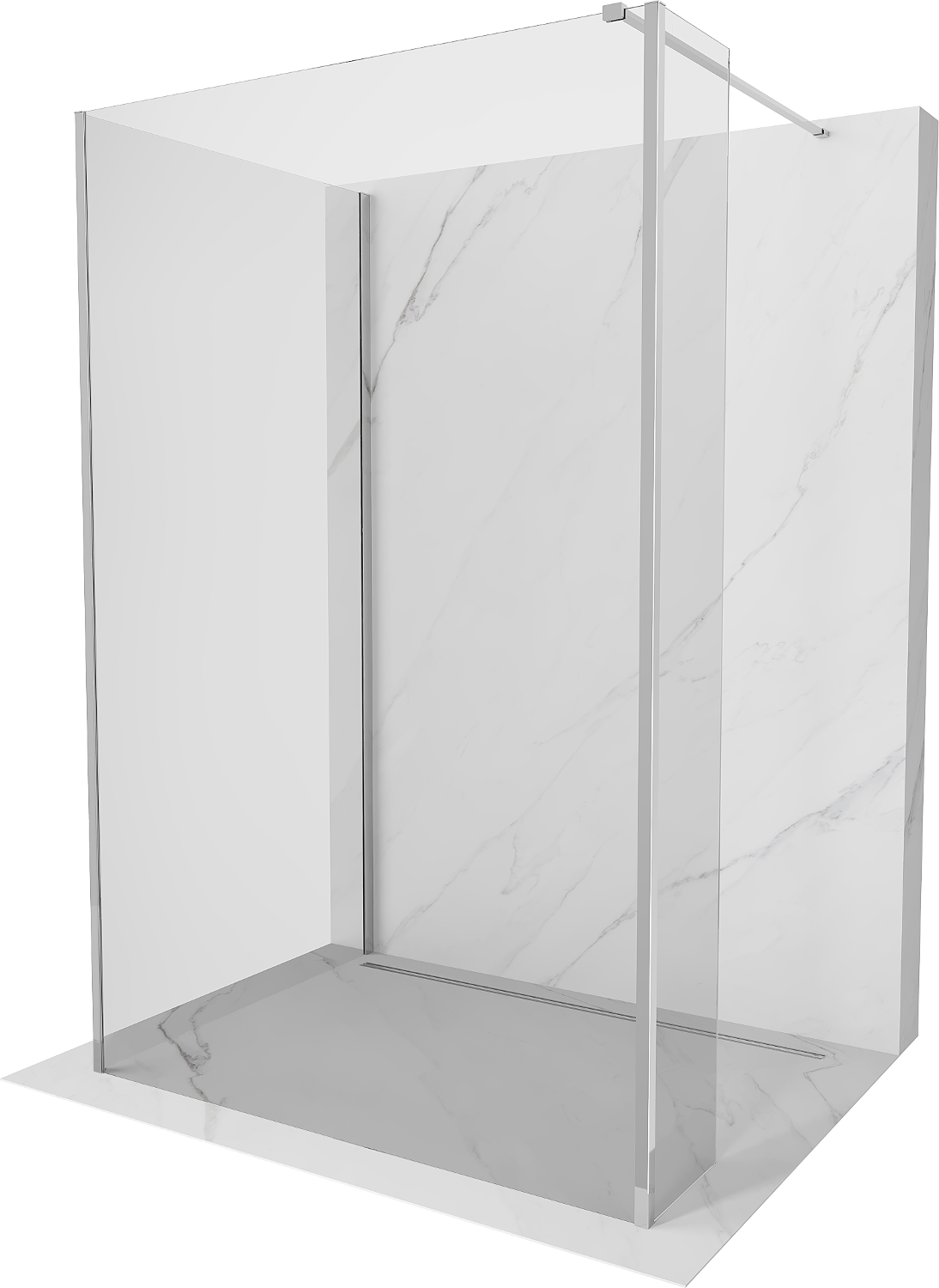 Mexen Kioto Duschwand Walk-in 110 x 70 x 30 cm, transparent, chrom - 800-110-070-221-01-00-030