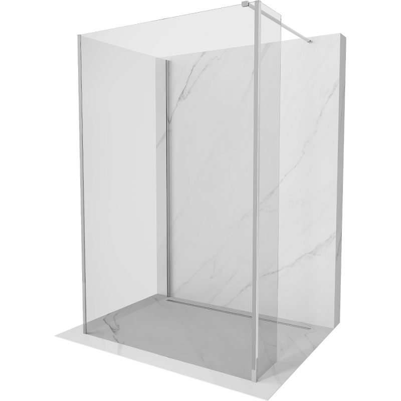 Mexen Kioto Duschwand Walk-in 140 x 75 x 30 cm, transparent, chrom - 800-140-075-221-01-00-030