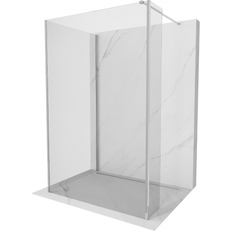 Mexen Kioto Duschwand Walk-in 140 x 75 x 30 cm, transparent, chrom - 800-140-075-221-01-00-030