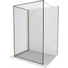 Mexen Kioto Duschwand Walk-in 140 x 80 cm, schwarzes Muster, Gold - 800-140-212-50-70-080