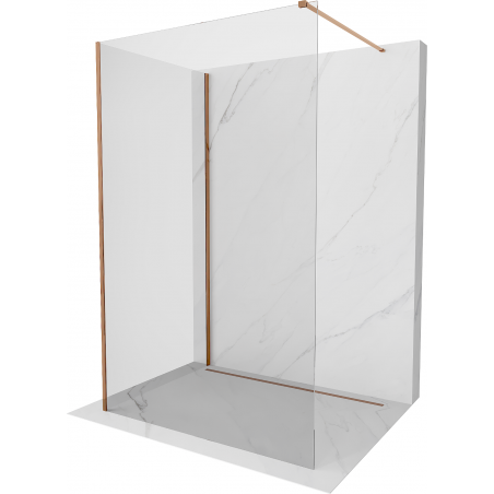 Mexen Kioto Duschwand Walk-in 125 x 70 cm, transparent, rosa Gold - 800-125-212-60-00-070