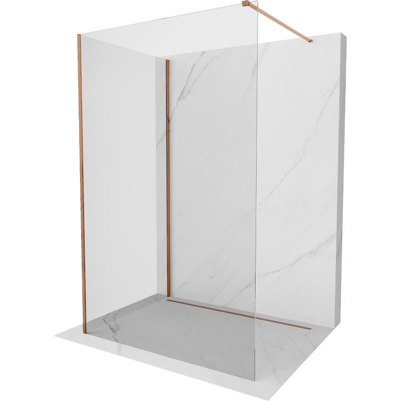 Mexen Kioto Duschwand Walk-in 110 x 100 cm, transparent, rosé gold - 800-110-212-60-00-100