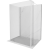 Mexen Kioto Duschwand Walk-in 110 x 70 x 30 cm, transparent, weiß - 800-110-070-221-20-00-030