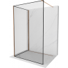 Mexen Kioto Duschwand Walk-in 100 x 90 cm, schwarzes Muster, roségold - 800-100-212-60-70-090