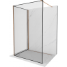 Mexen Kioto Duschwand Walk-in 130 x 110 cm, schwarzes Muster, roségold - 800-130-212-60-70-110