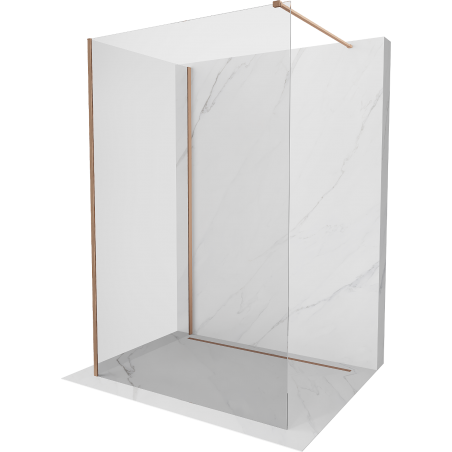 Mexen Kioto Walk-in Duschwand 100 x 70 cm, transparent, gebürstetes Messing - 800-100-212-65-00-070