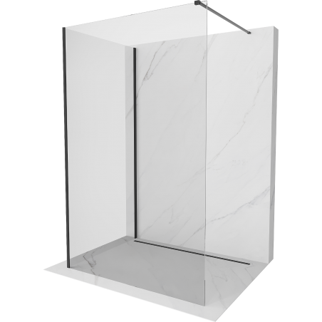 Mexen Kioto Duschwand Walk-in 125 x 70 cm, transparent, schwarz - 800-125-212-70-00-070