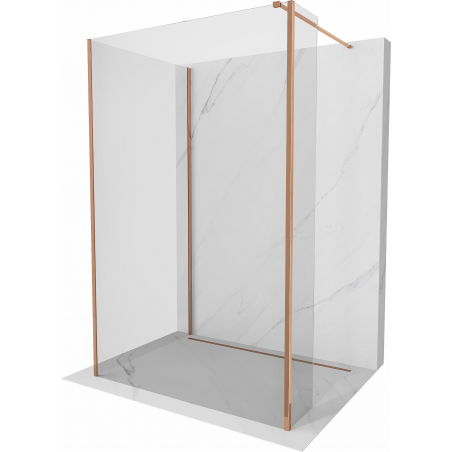 Mexen Kioto Duschwand Walk-in 90 x 70 x 30 cm, transparent, roségold - 800-090-070-221-60-00-030