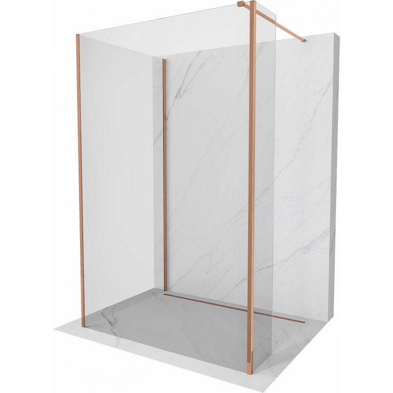 Mexen Kioto Walk-in Duschwand 110 x 70 x 30 cm, transparent, roségold - 800-110-070-221-60-00-030