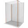 Mexen Kioto Duschwand Walk-in 135 x 70 x 30 cm, transparent, roségold - 800-135-070-221-60-00-030