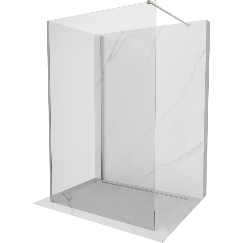 Mexen Kioto Duschwand Walk-in 110 x 70 cm, transparent, gebürsteter Nickel - 800-110-212-97-00-070