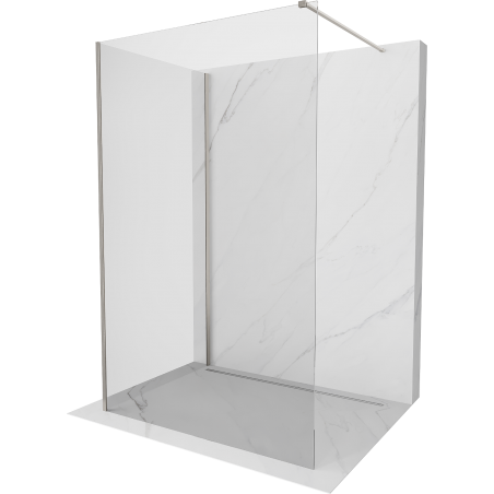 Mexen Kioto Walk-in Duschwand 90 x 75 cm, transparent, gebürsteter Nickel - 800-090-212-97-00-075