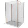 Mexen Kioto Duschwand Walk-in 125 x 70 x 30 cm, transparent, gebürstetes Kupfer - 800-125-070-221-65-00-030