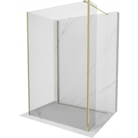 Mexen Kioto Duschtür Walk-in 100 x 70 x 30 cm, transparent, gold - 800-100-070-221-50-00-030