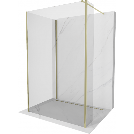 Mexen Kioto Walk-in Duschwand 100 x 75 x 30 cm, transparent, gold - 800-100-075-221-50-00-030