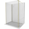 Mexen Kioto Duschwand Walk-in 120 x 100 x 30 cm, transparent, gold - 800-120-100-221-50-00-030