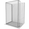 Mexen Kioto Duschwand Walk-in 120 x 90 x 30 cm, schwarzes Muster, Chrom - 800-120-090-221-01-70-030