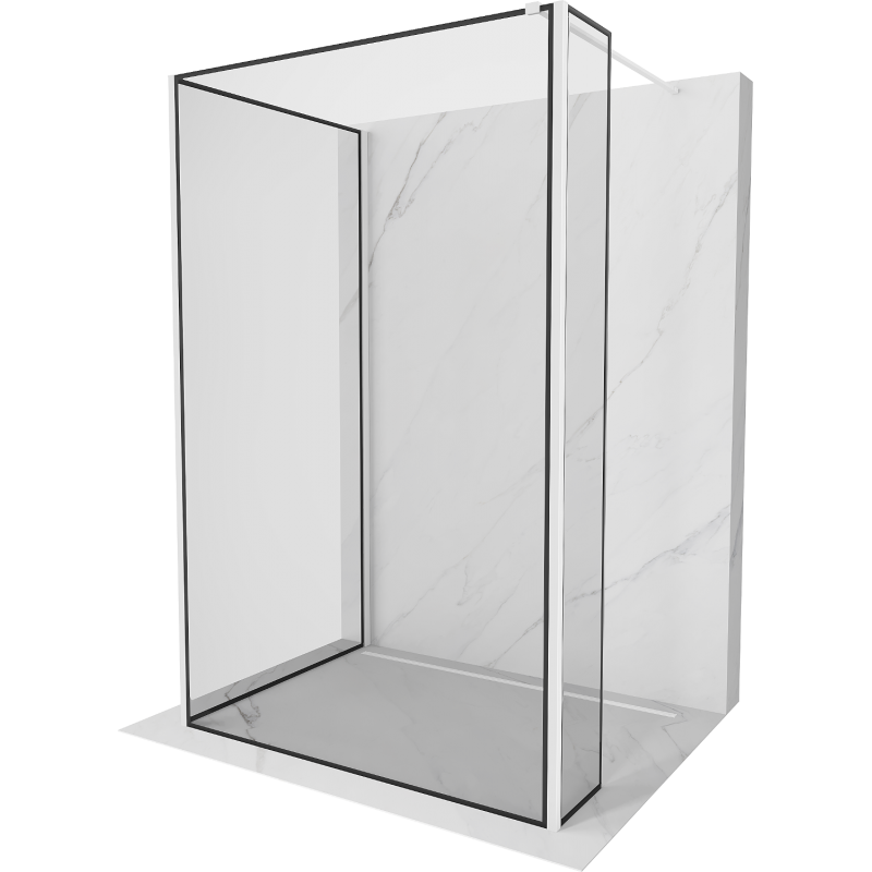 Mexen Kioto Walk-in-Dusche 110 x 80 x 30 cm, schwarzes Muster, weiß - 800-110-080-221-20-70-030