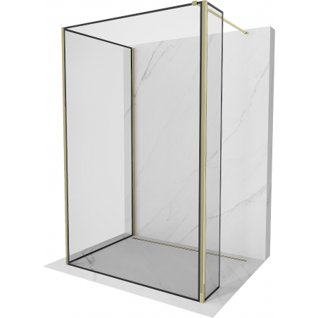 Mexen Kioto Wandeinheit Walk-in 90 x 70 x 30 cm, schwarzes Muster, gold - 800-090-070-221-50-70-030