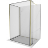 Mexen Kioto Walk-in Duschwand 90 x 80 x 30 cm, schwarzes Muster, gold - 800-090-080-221-50-70-030