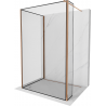 Mexen Kioto Duschwand Walk-in 120 x 70 x 30 cm, schwarzes Muster, roségold - 800-120-070-221-60-70-030