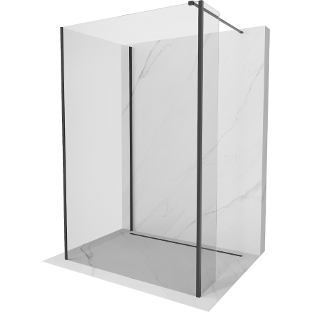 Mexen Kioto Walk-in-Duschwand 90 x 70 x 30 cm, transparent, schwarz - 800-090-070-221-70-00-030