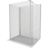 Mexen Kioto Duschwand Walk-in 100 x 70 x 30 cm, transparent, gebürstetes Nickel - 800-100-070-221-97-00-030