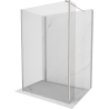 Mexen Kioto Duschwand Walk-in 140 x 70 x 30 cm, transparent, gebürstetes Nickel - 800-140-070-221-97-00-030