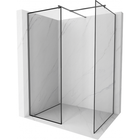 Mexen Kioto Walk-in-Dusche 110 x 100 cm, schwarzes Muster, Gun Metal - 800-110-202-95-70-100