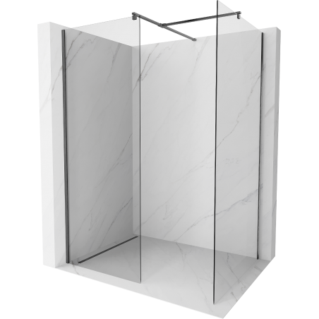 Mexen Kioto Walk-In-Dusche 140 x 80 cm, transparent, gun grau gebürstet - 800-140-202-66-00-080