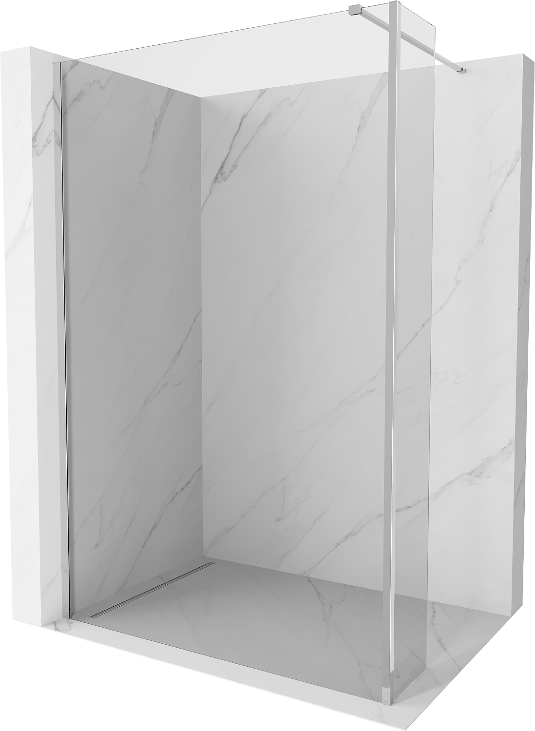 Mexen Kioto Duschwand Walk-in 110 x 40 cm, transparent, chrom - 800-110-212-01-00-040