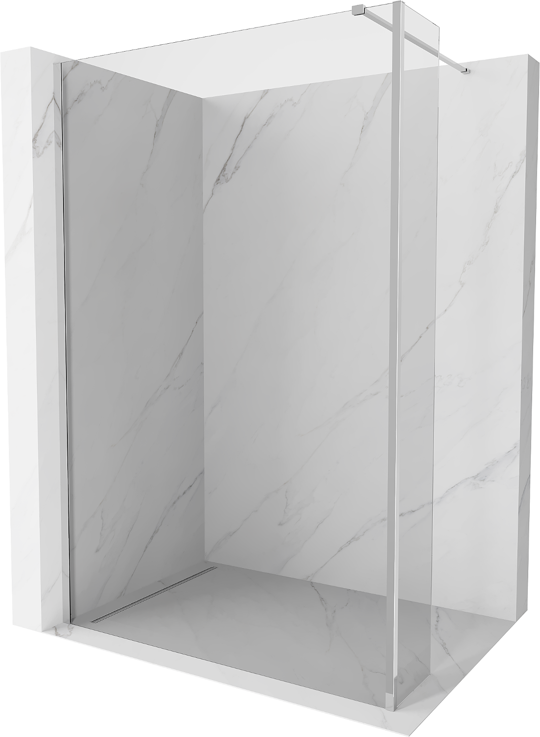 Mexen Kioto Walk-in-Dusche 130 x 40 cm, transparent, chrom - 800-130-212-01-00-040