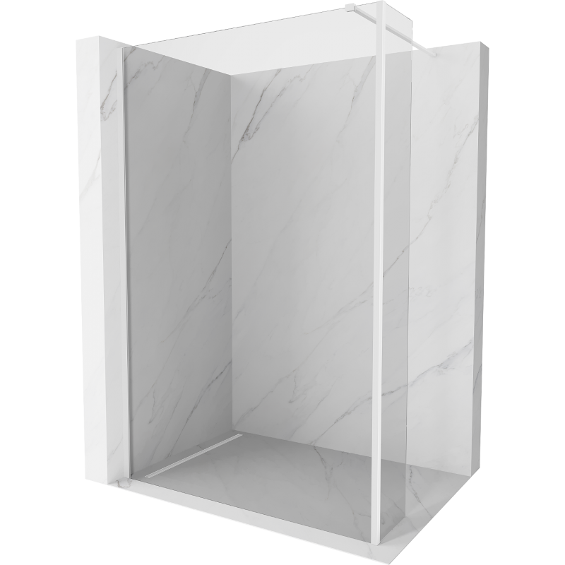 Mexen Kioto Duschwand Walk-in 100 x 30 cm, transparent, weiß - 800-100-212-20-00-030