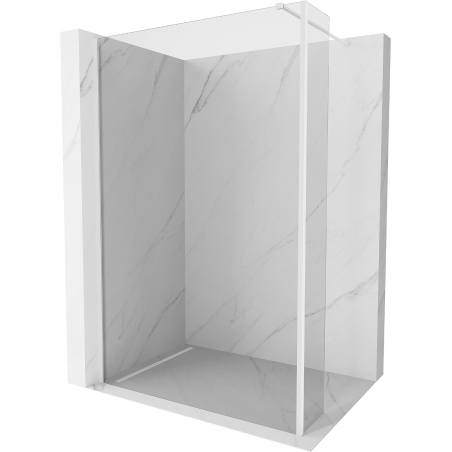 Mexen Kioto Duschwand Walk-in 100 x 30 cm, transparent, weiß - 800-100-212-20-00-030