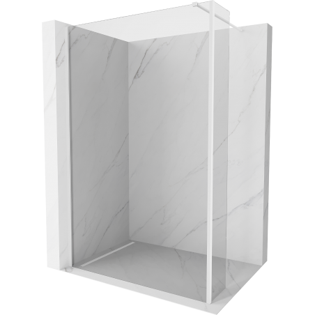 Mexen Kioto Duschwand Walk-in 120 x 30 cm, transparent, weiß - 800-120-212-20-00-030